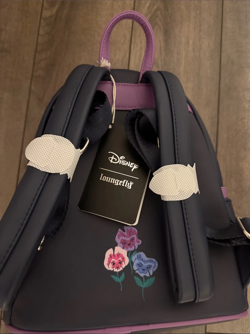 Loungefly Alice in Wonderland Floral Navy Purple Mini Backpack Rose